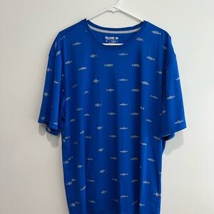 Reel Legends Blue Shark Print Tee